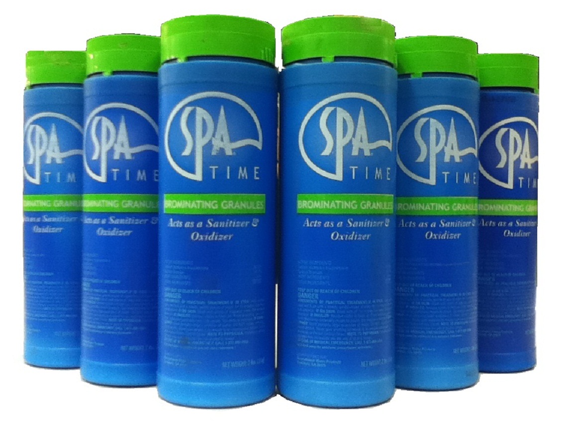 Granular Bromine Sanitizer, 6 Pack of 2lb Bottles for Spas, Hot Tubs