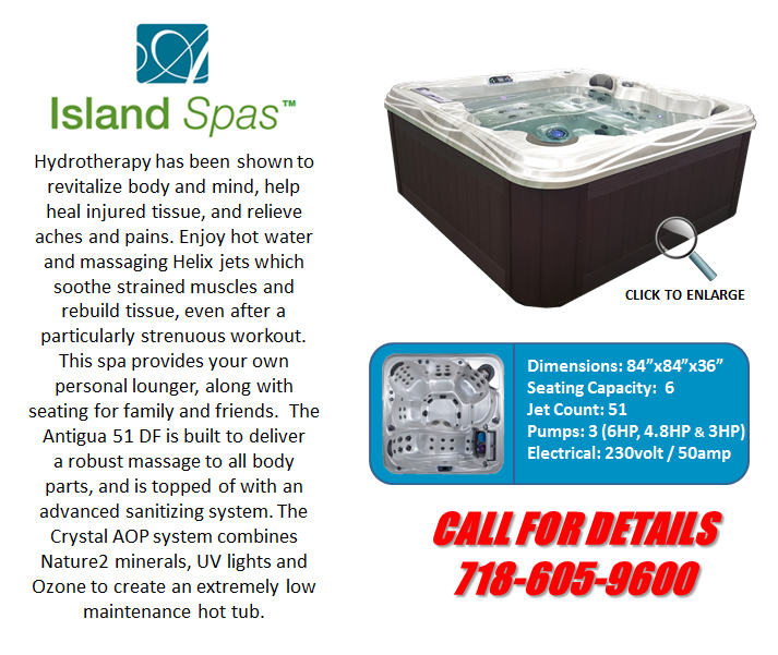 Island Spas Antigua 51 DF Staten Island Pool & Spa
